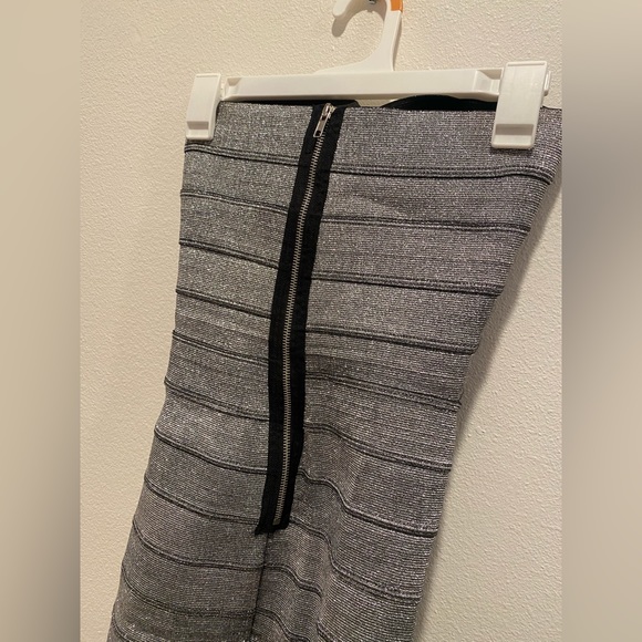 Silver bodycon mini dress size S - Picture 4 of 5